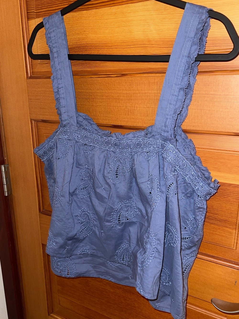 Universal Thread Blue Eyelet Ruffled Strap Tank - Picture 11 of 11